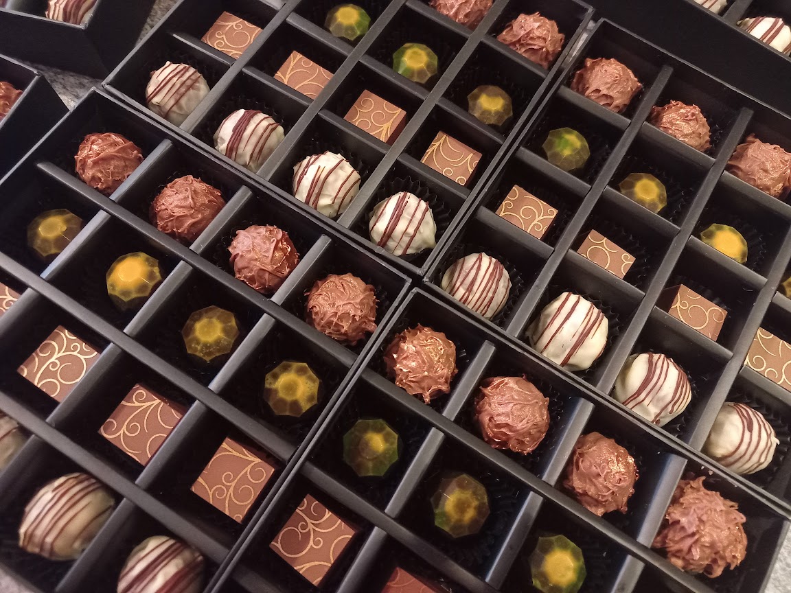 Pralinen in verschiedenen Sorten