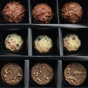 Kleines Schokobärchen: Blick in die Schachtel